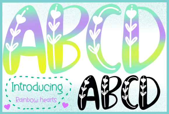 Rainbow Hearts: A Playful Font for Creative Projects