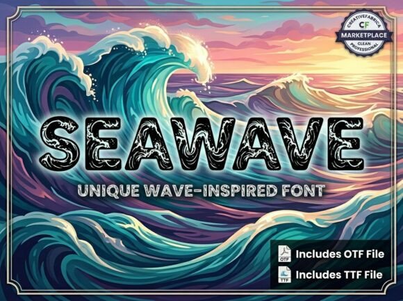 Seawave: A Decorative Display Typeface for Bold Branding